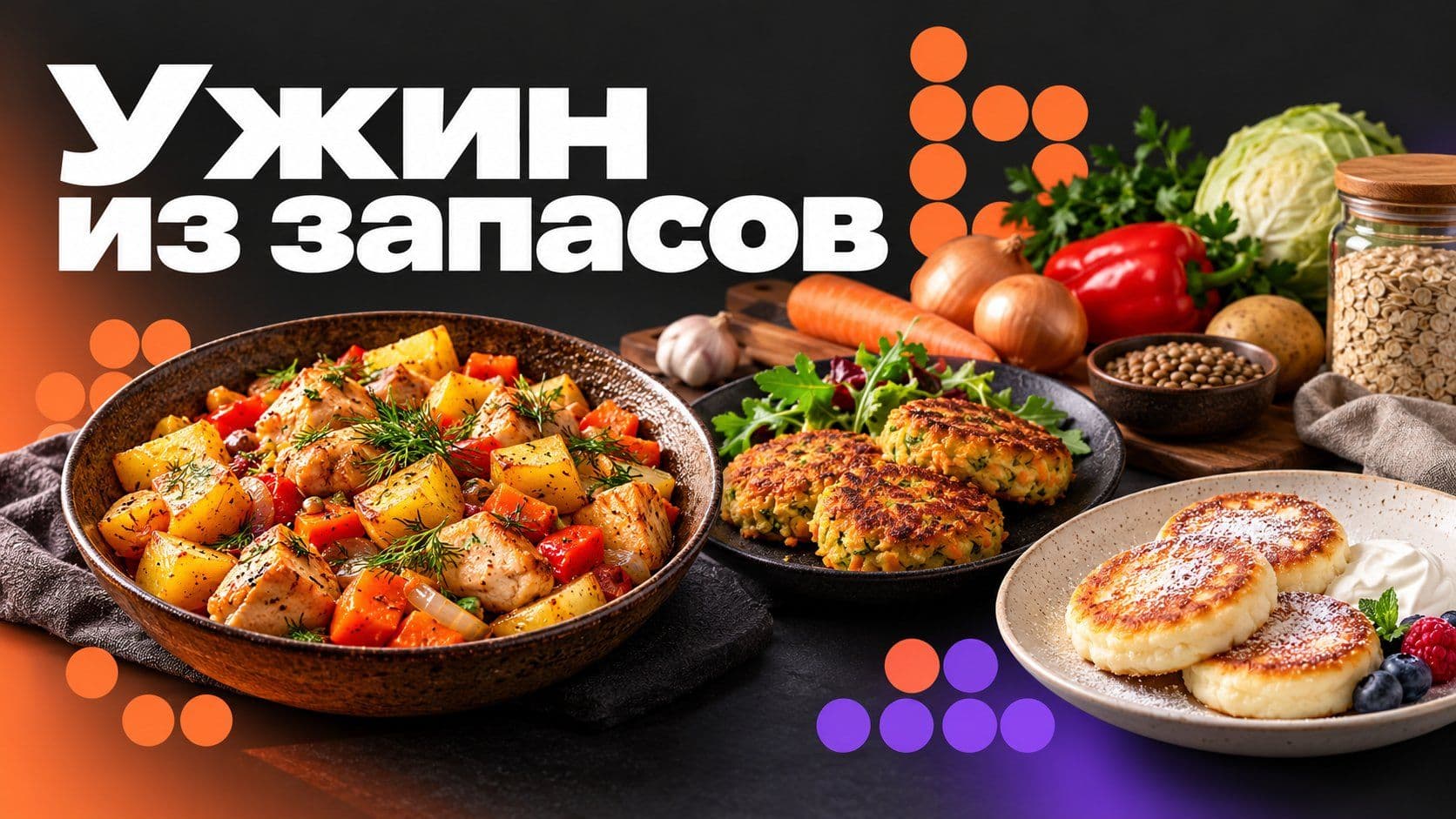 Алиса, рецепт на ужин: из того, что есть, для ребёнка и сырники