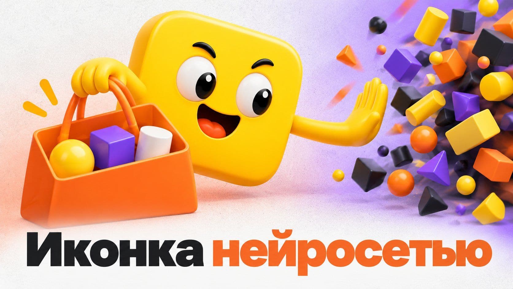 Иконка нейросетью: самокат с продуктами против одного пакета