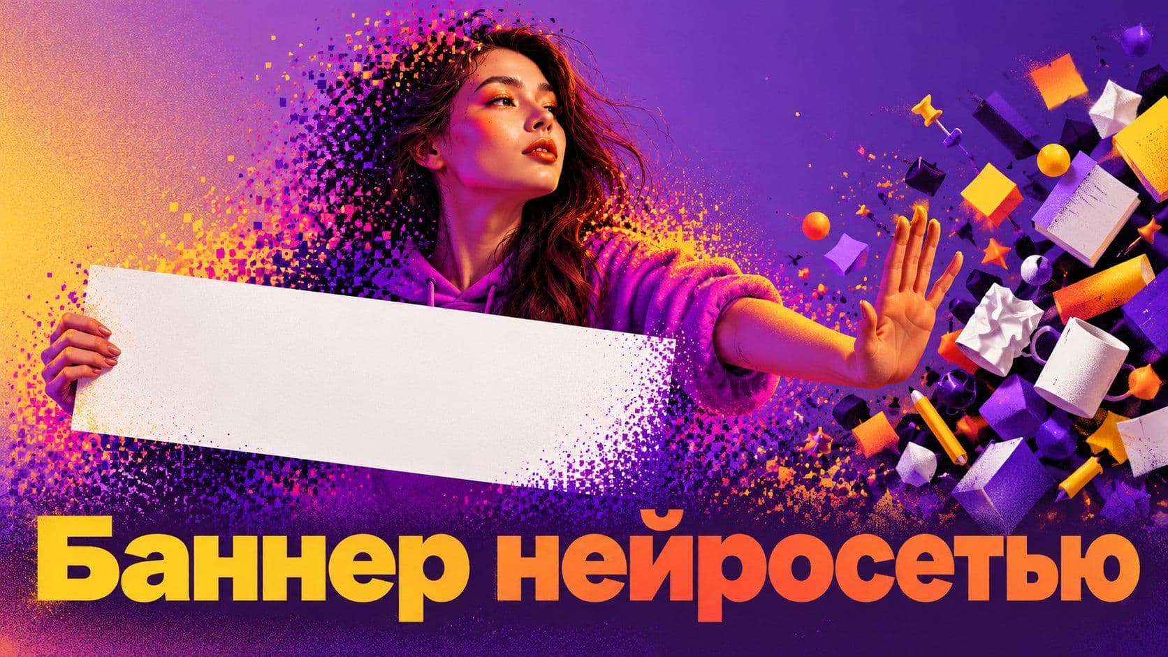 Баннер нейросетью: я попросил всё сразу, и картинка дописала лишнее